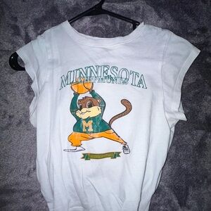 women’s small h&m crop top minnesota chipmunks white